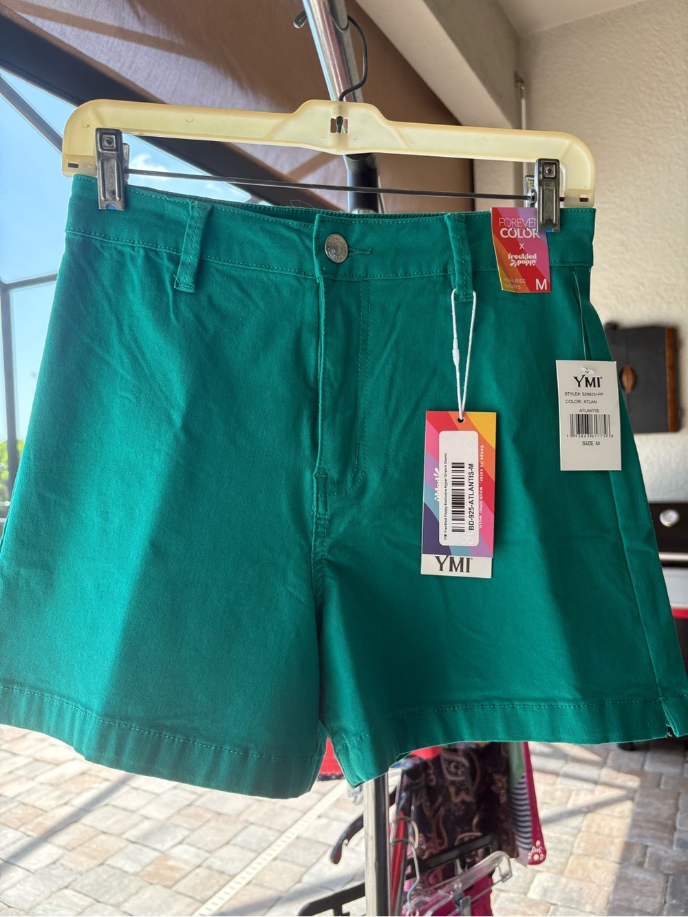 YMI Hyper Stretch Green High-Rise Women's Shorts
